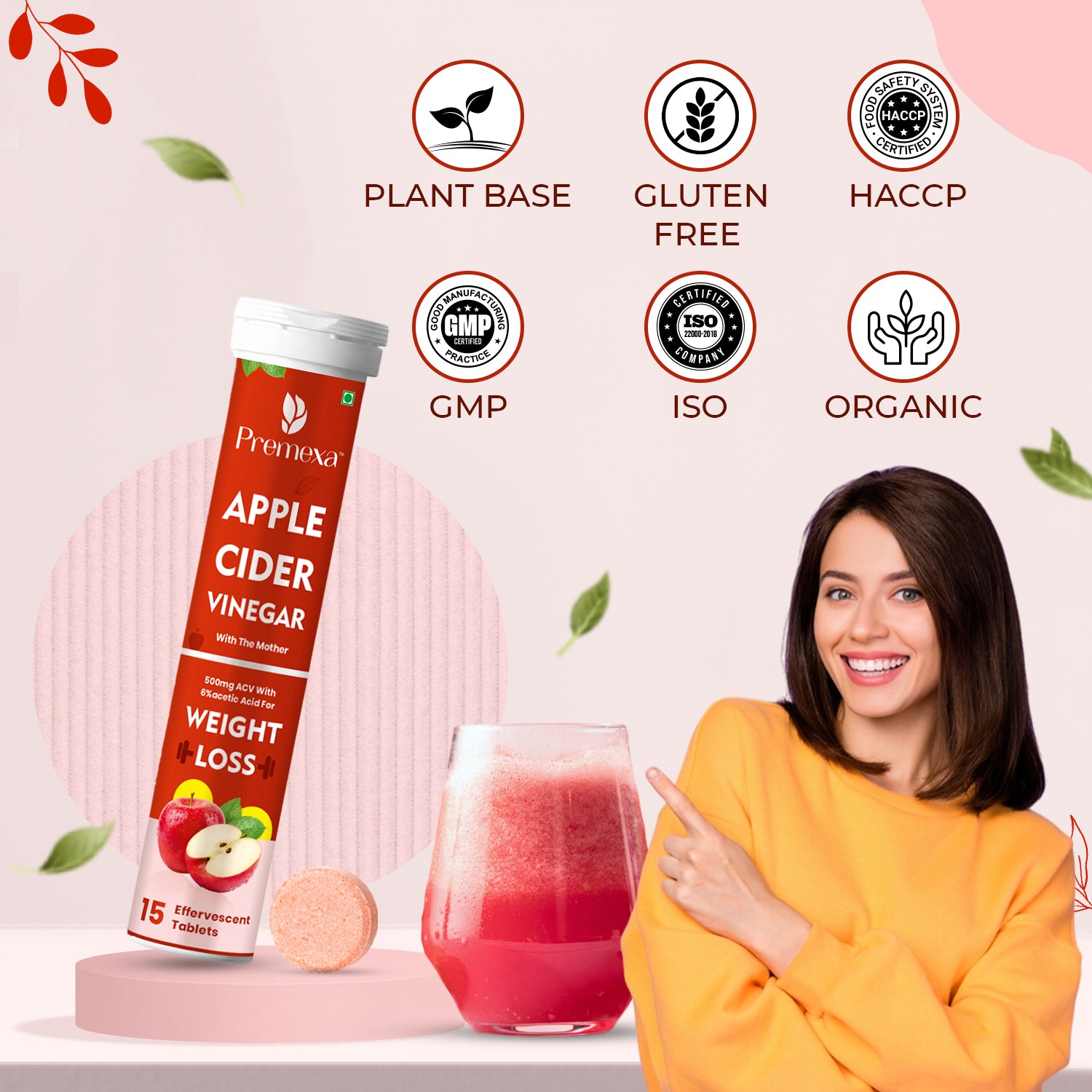 Apple Cider Vinegar Effervescent Tablets with Vitamin B6 & B12