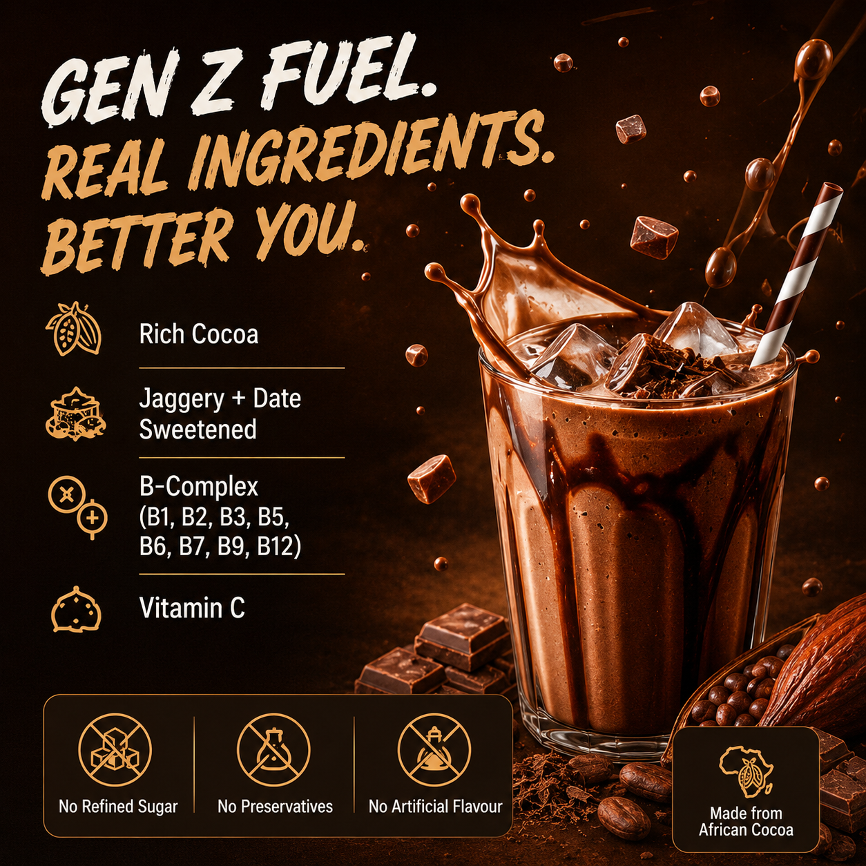 Premexa Choco B – Jaggery Drinking Chocolate with Vitamin B-Complex & Vitamin C