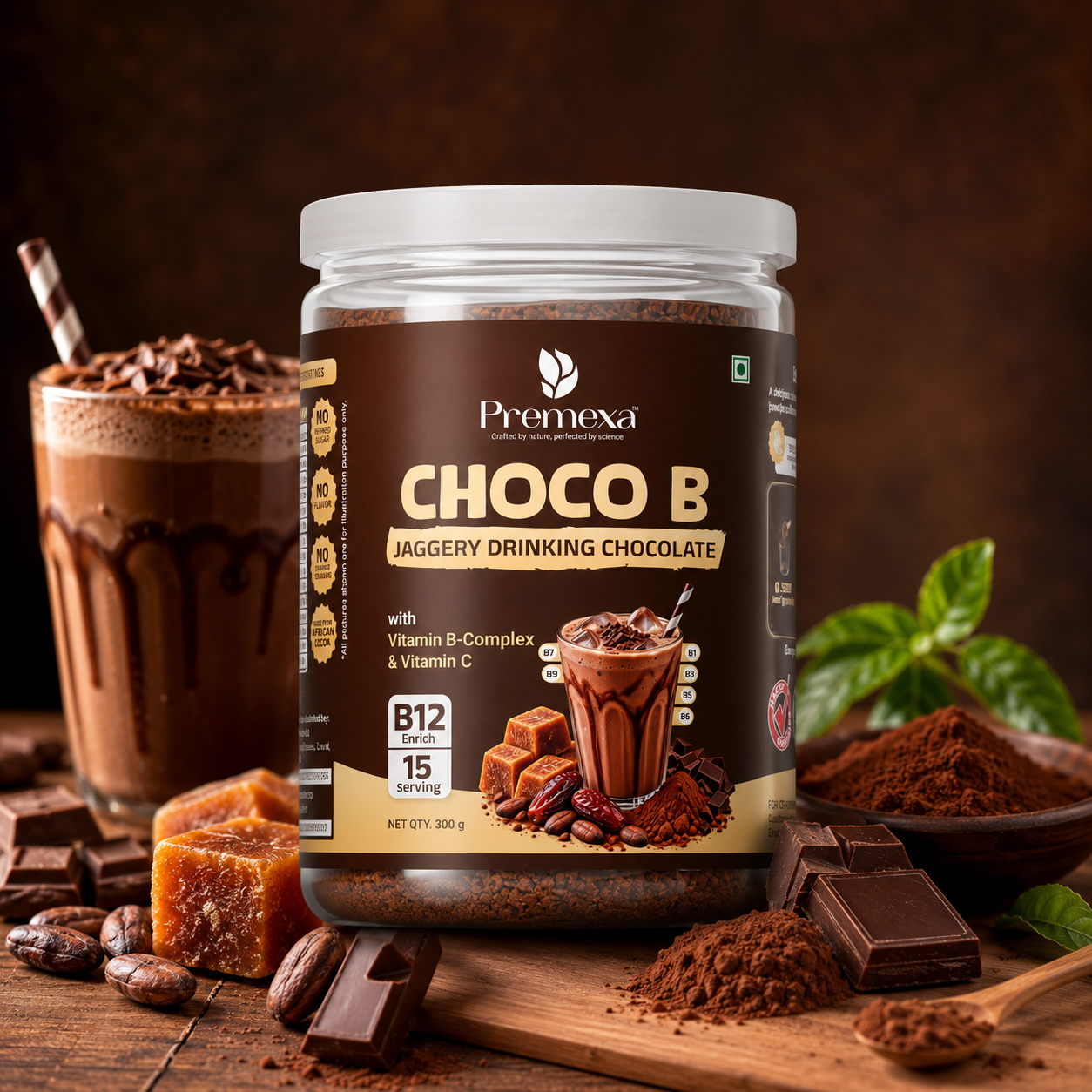 Premexa Choco B – Jaggery Drinking Chocolate with Vitamin B-Complex & Vitamin C