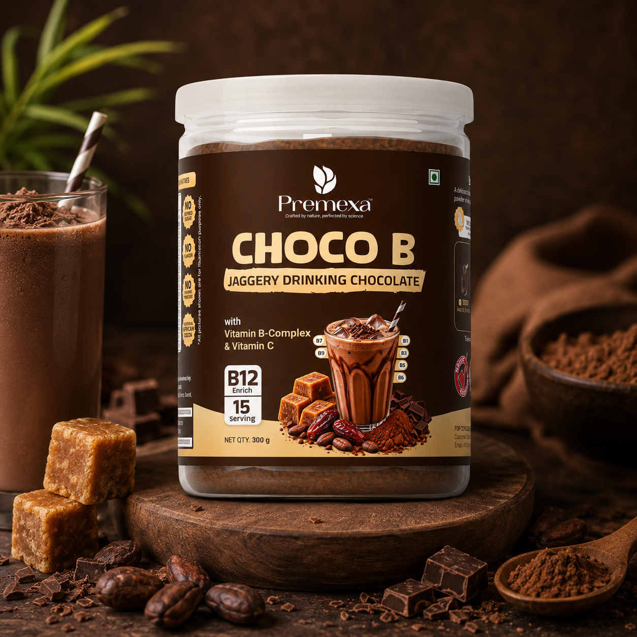 Premexa Choco B – Jaggery Drinking Chocolate with Vitamin B-Complex & Vitamin C