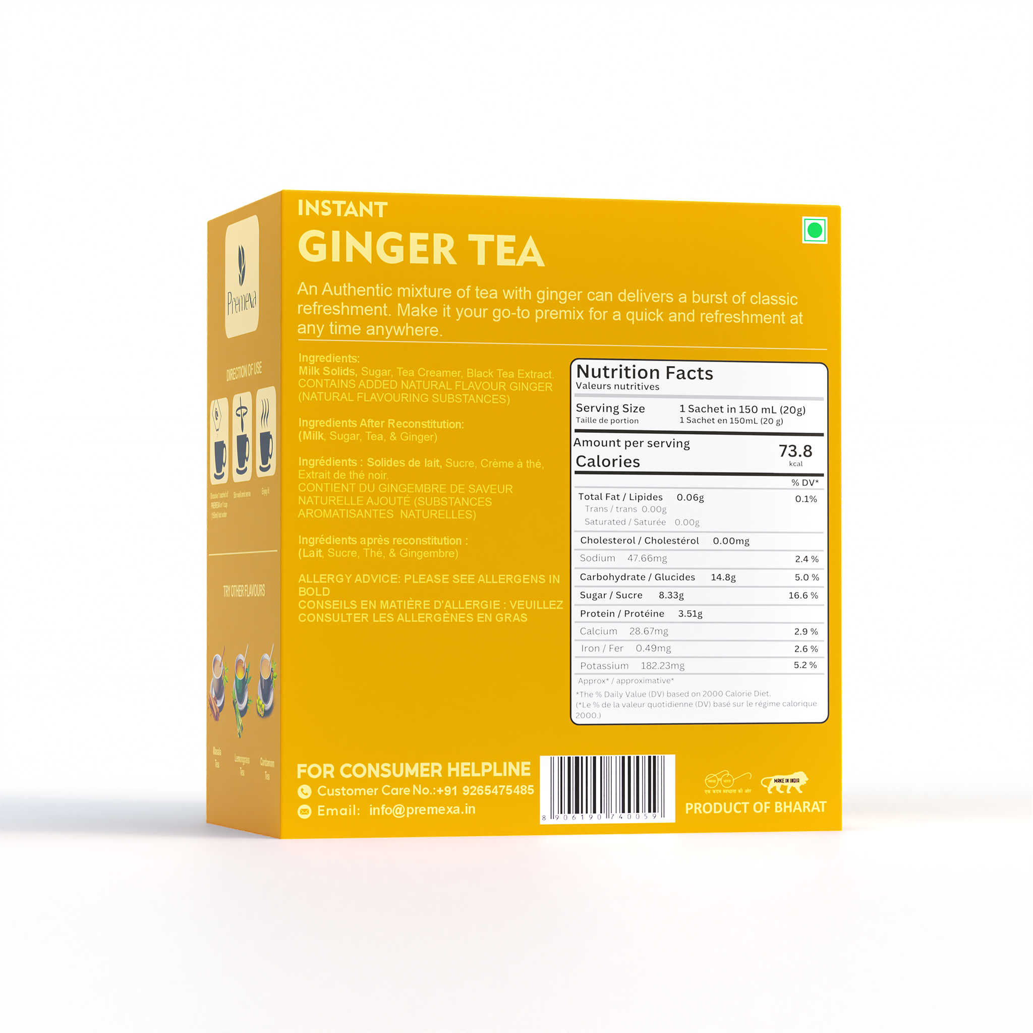 PREMEXA Instant Tea Premix | Low Sugar | Instant Tea