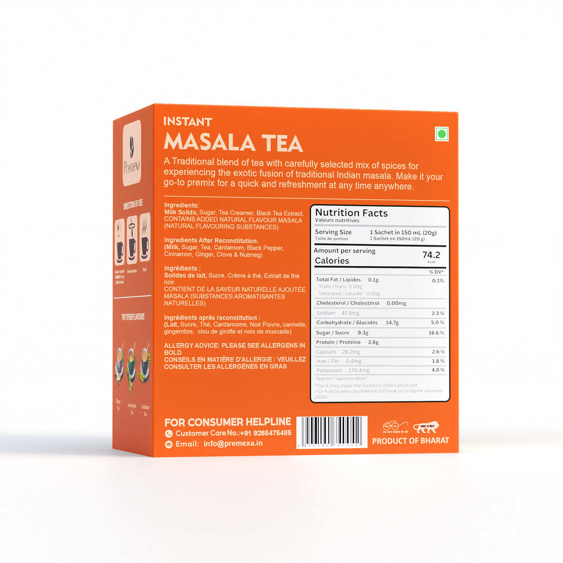 PREMEXA Instant Tea Premix | Low Sugar | Instant Tea