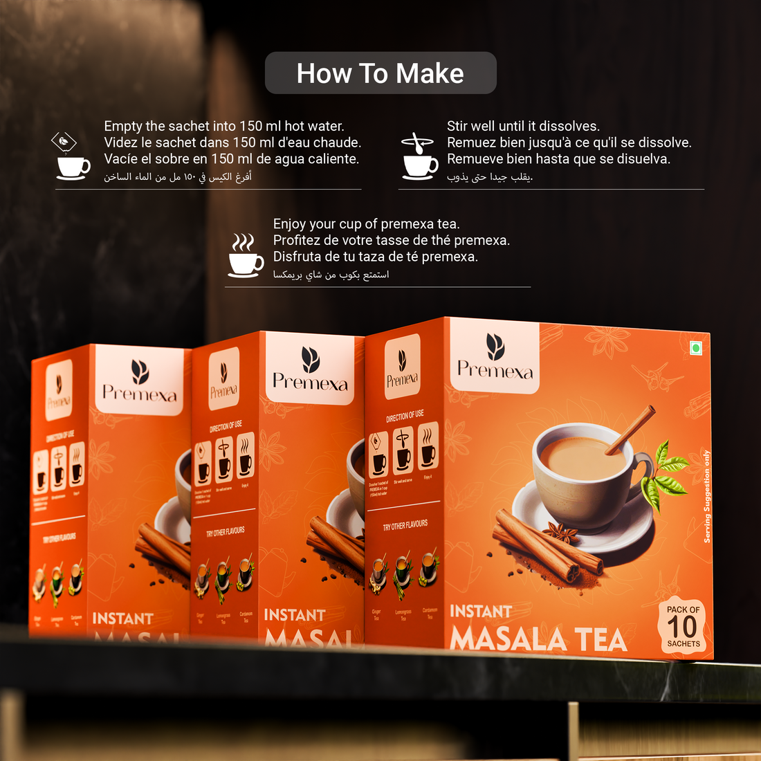 PREMEXA Instant Tea Premix | Low Sugar | Instant Tea