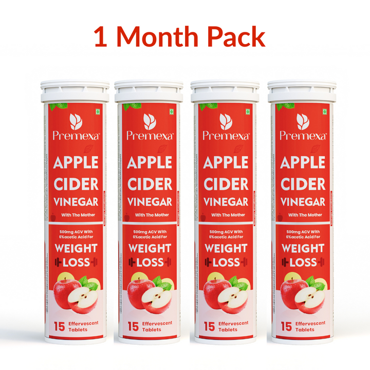 Apple Cider Vinegar Effervescent Tablets – 500mg Apple cider vinegar with 6% Acetic Acid | Supports Weight Loss, Digestion & Detoxify your body | With The Mother | Immune Boost & Metabolism Enhancer | 60 Tablets | 1 Month Pack